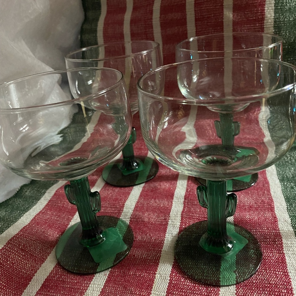 ALL 12 !! Libbey Cactus Margarita glasses